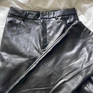 Black Pleather Pants SIZE SMALL, Shein. Good Condition, but worn.